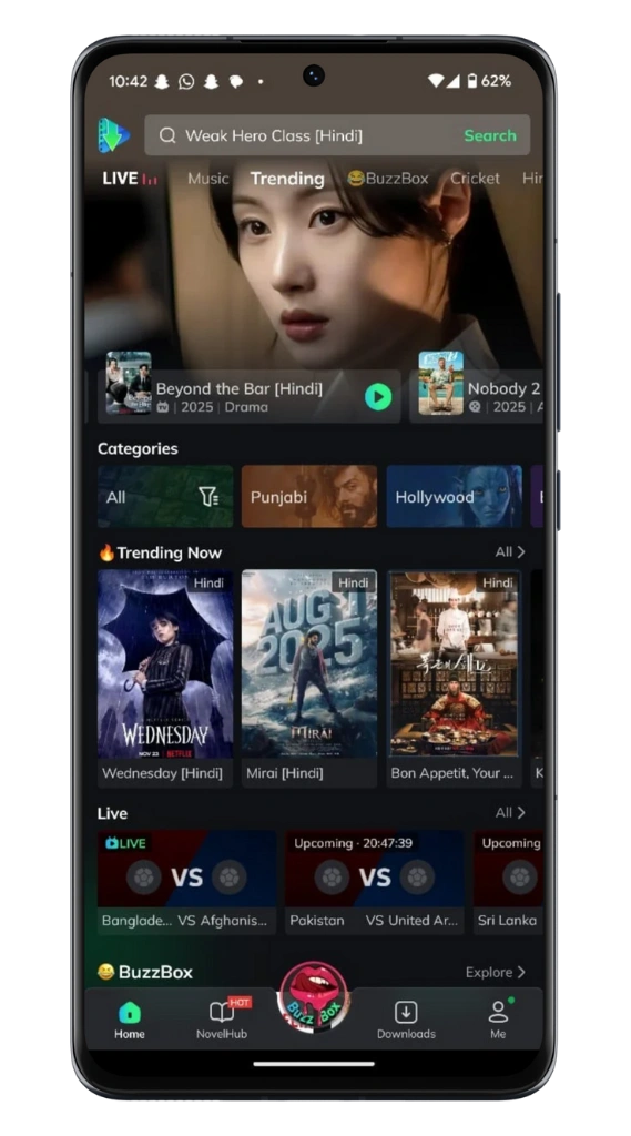 MovieBox APK movies library with Hollywood and Bollywood films